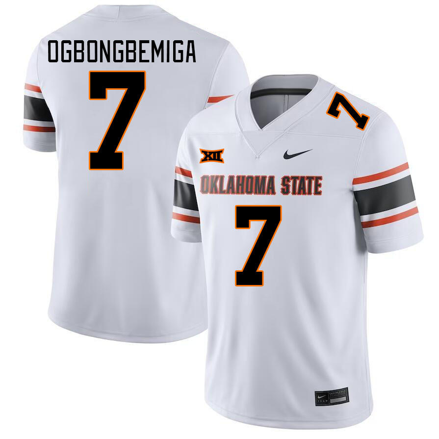 Oklahoma State Cowboys #7 Amen Ogbongbemiga College Football Jerseys Stitched Sale-White